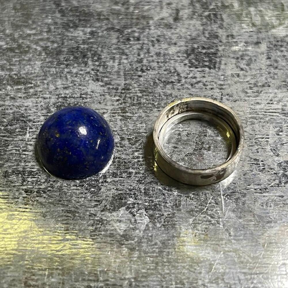 ラピスラズリ天然石スクリューオープンリング | 7枚目