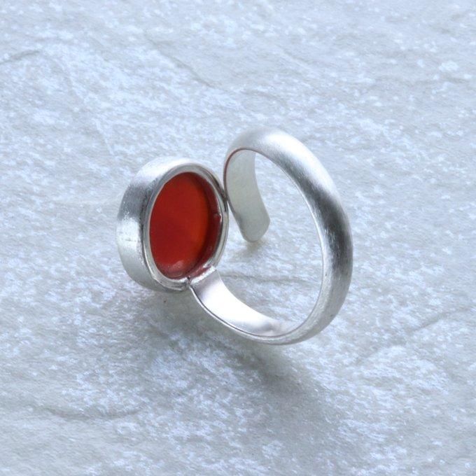 カーネリアン天然石スクリューオープンリング | 3枚目