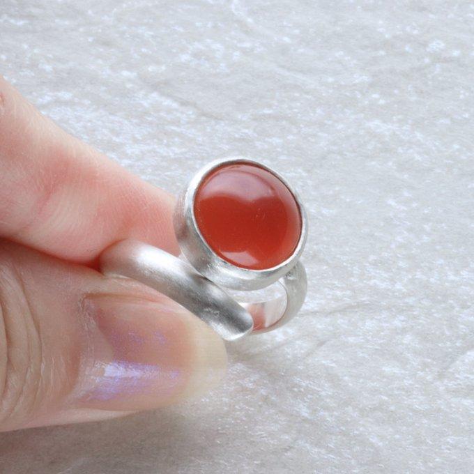 カーネリアン天然石スクリューオープンリング | 4枚目