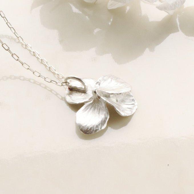 銀紫陽花ネックレス | 3枚目
