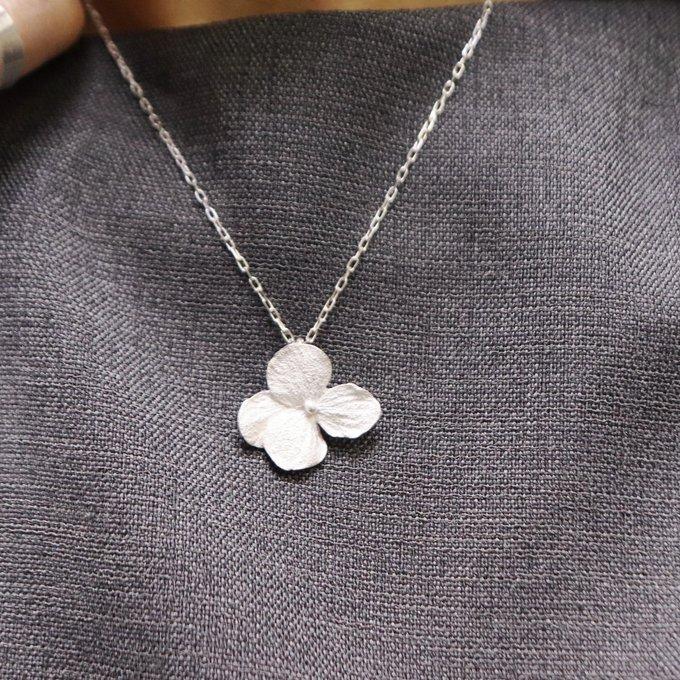 銀紫陽花ネックレス | 5枚目