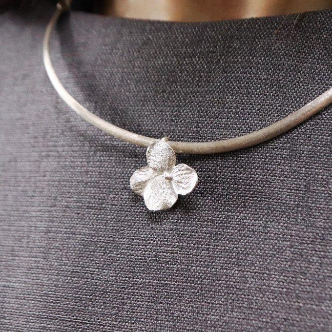 銀紫陽花ネックレス | 6枚目