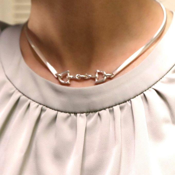 ハミ（ビット）シルバーチョーカーネックレス | 3枚目